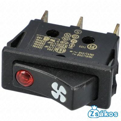 16A/250V AC Billenőkapcsoló, fekete, piros fénnyel DELONGHI HA20F hősugárzó fotó