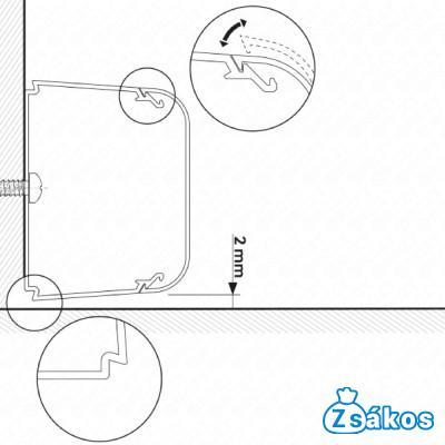 90x65 mm / 2 méter, Dekorcsatorna, fedéllel, fehér, fóliázott (VECAMCO) klíma 8db/csomag fotó