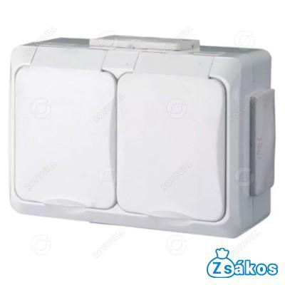 ALJZAT 2-ES, vízmentes, földelt, csapfedéllel, fehér IP54 fotó