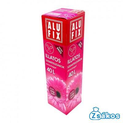 ALUFIX Illatos Szemeteszsák Zárószalaggal 40L (12db/tekercs) 53cmx60cm Virág illat fotó