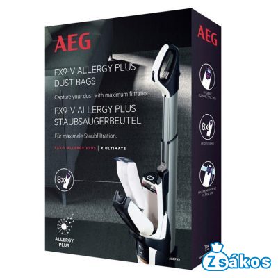 ASKFX9 AEG / ELECTROLUX 8XFX9 / FX9-V ALLERGY PLUS GYÁRI MIKROSZÁLAS PORZSÁK (8DB/CSOMAG) 9009230443 foto