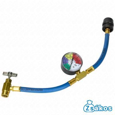 Autóklíma töltő csap, kiszúrós, csővel, órával R1234yf gáz töltésére fotó