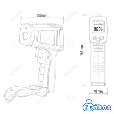ÉRINTÉS NÉLKÜLI HŐMÉRŐ (DIGITÁLIS, INFRAVÖRÖS) M0503 fotó