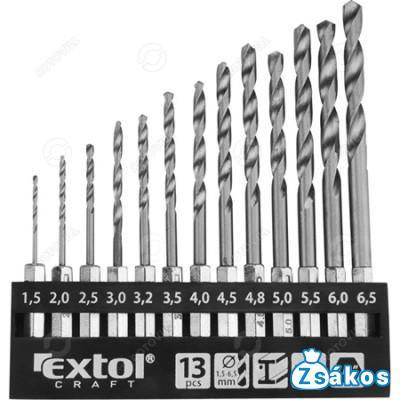 FÉMFÚRÓ KÉSZLET EXTOL CRAFT (1,5-6,5mm) HSS 13db fotó