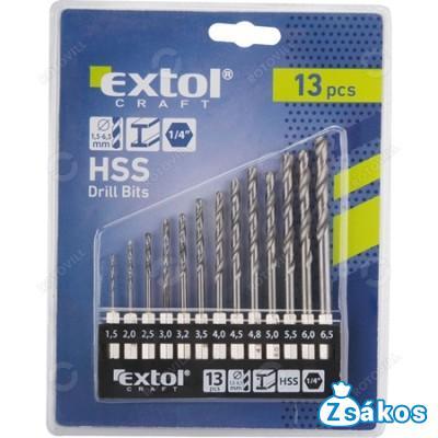 FÉMFÚRÓ KÉSZLET EXTOL CRAFT (1,5-6,5mm) HSS 13db fotó