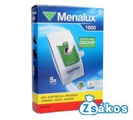 IZ-E5/PH5GYMS MENALUX 1800 ELECTROLUX / AEG / PHILIPS S-BAG GYÁRI MIKROSZÁLAS PORZSÁK (5DB+1FILTER/CSOMAG) 9001688184