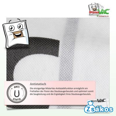 IZ-E9SCM-CARBON LUX DP 9000 / ELECTROLUX UZ 920,UZ 930 / KARCHER T 201 / NILFISK GD 930 KOMPATIBILIS MIKROSZÁLAS PORZSÁK (5DB/CSOMAG) 5 RÉTEGŰ foto