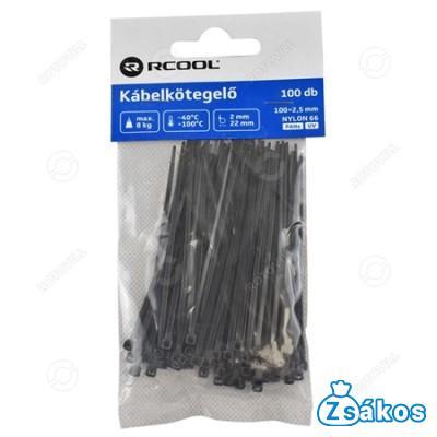 KÁBELKÖTEGELŐ RCOOL FEKETE (100mm x 2,5mm) 100db/csomag fotó