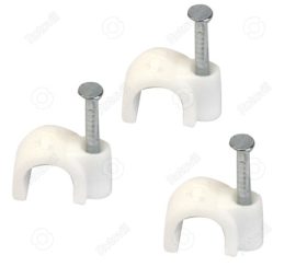 KÁBELRÖGZÍTŐ BILINCS (műanyag, szögelhető, 4-7mm, fehér, 100db/csomag)