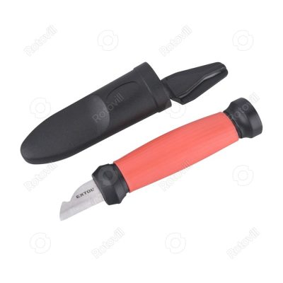 KÁBELVÁGÓ/BLANKOLÓ KÉS EXTOL PREMIUM (4Cr14 acél, penge hossz: 35 mm, teljes hossz: 155 mm) fotó