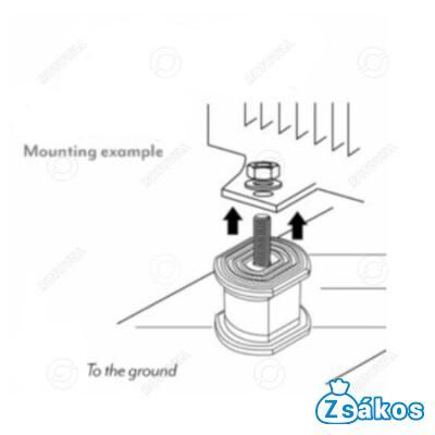 KLÍMATARTÓ KONZOLHOZ RUGÓS REZGÉSCSILLAPÍTÓ GUMIBAK 200 kg (SÁRGA) fotó