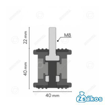 KLÍMATARTÓ KONZOLHOZ RUGÓS REZGÉSCSILLAPÍTÓ GUMIBAK 350 kg (PIROS) fotó