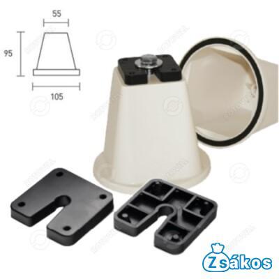 KLÍMATARTÓ LÁB, REZGÉSCSILLAPÍTÓ GUMIBAKKAL, (FEHÉR/500KG-IG), 95mm fotó