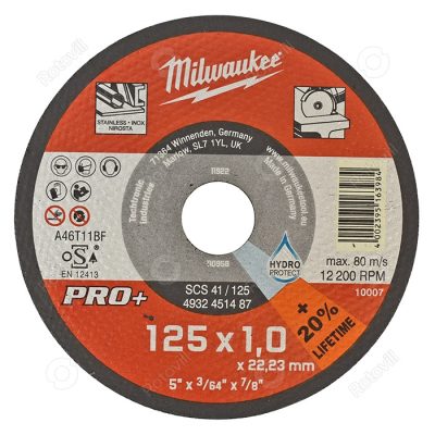 MILWAUKEE VÁGÓKORONG FÉM 125x1,0 EGYENES SC41 PRO+ fotó