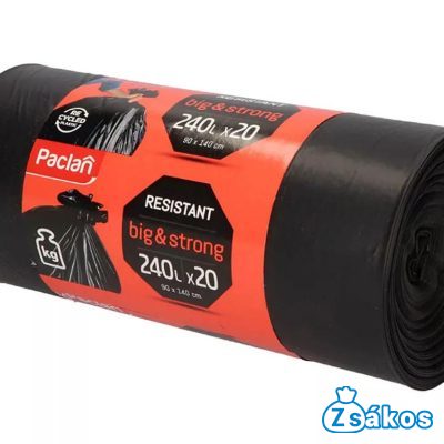 PACLAN BIG&STRONG FEKETE SZEMETESZSÁK 240L (20DB/TEKERCS) 90CMX140CM 40MY foto