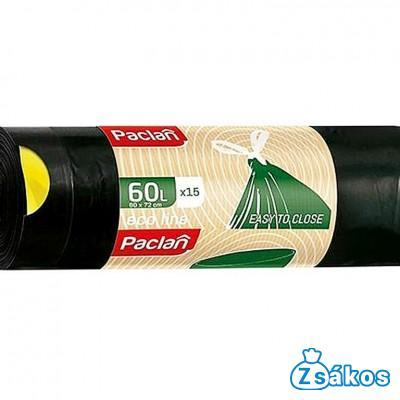 Paclan Ecoline Zárszalagos szemeteszsák 60l (15db/tekercs) 60cmx72cm 25my Újrahsznosított anyagból készült! fotó