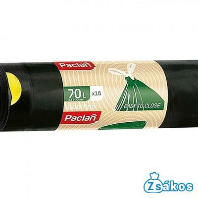 Paclan Ecoline Zárszalagos szemeteszsák 70l (15db/tekercs) 64cmx72cm  Újrahsznosított anyagból készült! fotó