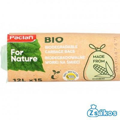 Paclan For Nature Biológiailag Lebomló Szemeteszsák 12L (15db/tekercs) 14my  fotó