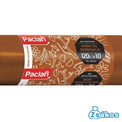 PACLAN SZELEKTÍV BIO HULLADÉK GYŰJTŐ SZEMETESZSÁK 120L (10DB/TEKERCS) 70CMX110CM 17MY foto