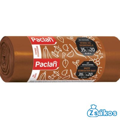PACLAN SZELEKTÍV BIO HULLADÉK GYŰJTŐ SZEMETESZSÁK 35L (20DB/TEKERCS) 50CMX60CM 9MY foto