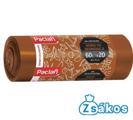 PACLAN SZELEKTÍV BIO HULLADÉK GYŰJTŐ SZEMETESZSÁK 60L (20DB/TEKERCS) 63CMX71CM 11MY