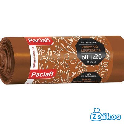 PACLAN SZELEKTÍV BIO HULLADÉK GYŰJTŐ SZEMETESZSÁK 60L (20DB/TEKERCS) 63CMX71CM 11MY foto