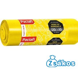 PACLAN SZELEKTÍV MŰANYAG GYŰJTŐ SZEMETESZSÁK 120L (10DB/TEKERCS) 70CMX110CM 17MY