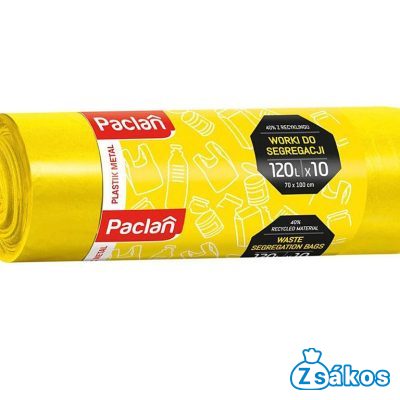 PACLAN SZELEKTÍV MŰANYAG GYŰJTŐ SZEMETESZSÁK 120L (10DB/TEKERCS) 70CMX110CM 17MY foto
