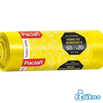 PACLAN SZELEKTÍV MŰANYAG GYŰJTŐ SZEMETESZSÁK 60L (20DB/TEKERCS) 60CMX72CM 11MY foto