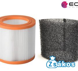 PORSZÍVÓ HEPA FILTER / MOTORVÉDŐ SZŰRŐ HENGERES ECG VM 3140 HOBBY HABSZŰRŐVEL 387878 GYÁRI MOSHATÓ