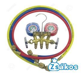 SZERVÍZCSAPTELEP MASTERCOOL 2 UTAS (D=63 mm,1/4-ES 90 cm TÖMLŐ SZETTEL)