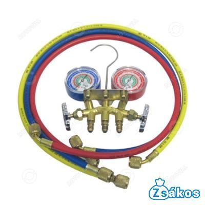 SZERVÍZCSAPTELEP MASTERCOOL 2 UTAS (D=63mm,1/4-ES 90cm TÖMLŐ SZETTEL) fotó