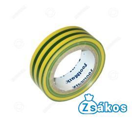  SZIGETELŐSZALAG 10FM ZÖLD-SÁRGA fotó
