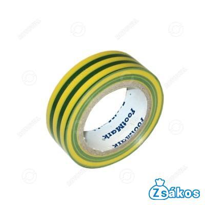 SZIGETELŐSZALAG 10FM ZÖLD-SÁRGA fotó