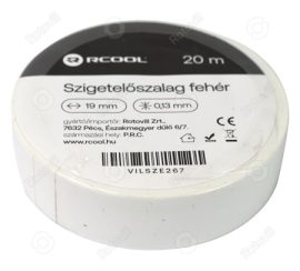 SZIGETELŐSZALAG RCOOL 19mm/20m FEHÉR