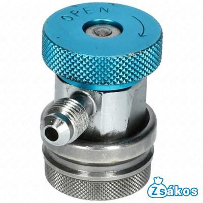 Töltő csatlakozó autóklíma R134a 1/4 coll SAE x 13 szívóoldali LP (kék) fotó