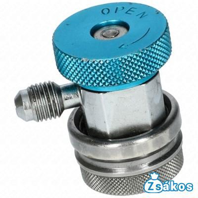 Töltő csatlakozó autóklíma R134a 1/4 coll SAE x 13 szívóoldali LP (kék) fotó