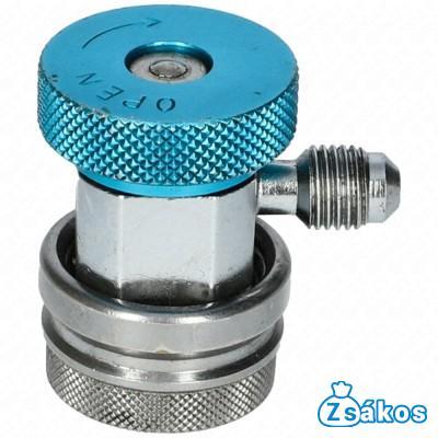 Töltő csatlakozó autóklíma R134a 1/4 coll SAE x 13 szívóoldali LP (kék) fotó