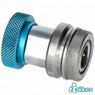 Töltő csatlakozó autóklíma R134a 1/4 coll SAE x 13 szívóoldali LP (kék) fotó