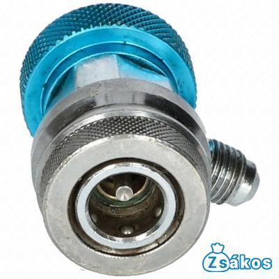 Töltő csatlakozó autóklíma R134a 1/4 coll SAE x 13 szívóoldali LP (kék) fotó