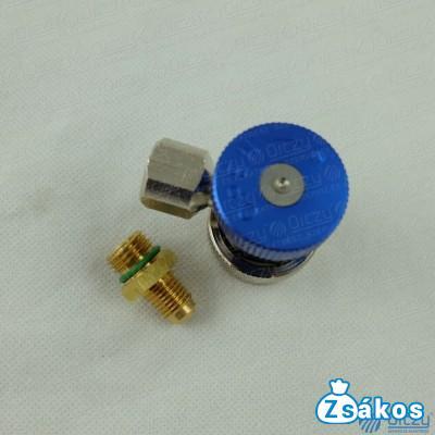 Töltő csatlakozó autóklíma R134a M12x1,5 LP (kék) EGYSZERŰ, átalakítóval fotó