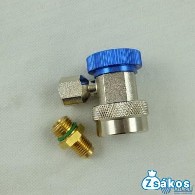Töltő csatlakozó autóklíma R134a M12x1,5 LP (kék) EGYSZERŰ, átalakítóval fotó
