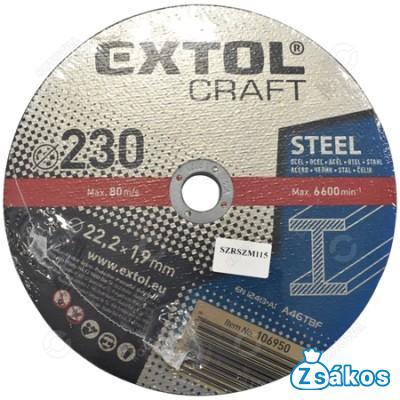 VÁGÓKORONG FÉM EXTOL CRAFT 230x1,9x22,2mm fotó