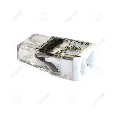 WAGO COMPACT VEZETÉK ÖSSZEKÖTŐ 2-ES (2x0,5-2,5mm2 tömör vezetékhez) (100db/doboz) fotó
