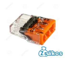  WAGO COMPACT VEZETÉK ÖSSZEKÖTŐ 3-AS (3x0,5-2,5mm2 tömör vezetékhez) (100db/doboz) fotó