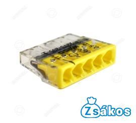  WAGO COMPACT VEZETÉK ÖSSZEKÖTŐ 5-ÖS (5x0,5-2,5mm2 tömör vezetékhez) (100db/doboz) fotó